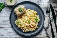 Paupiette de veau à l'ancienne et pommes de terre rissolées