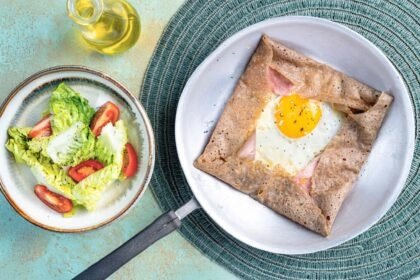 Galette de sarrasin au jambon, mozzarella et œuf