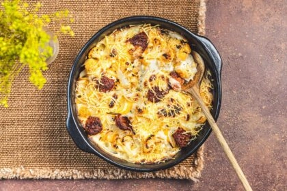Gratin de choufleur et chorizo à l'emmental
