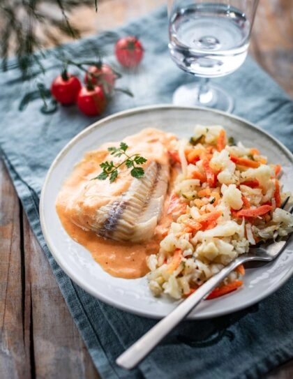 Filet de lieu aux petits légumes