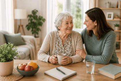 Aidante avec dame âgée